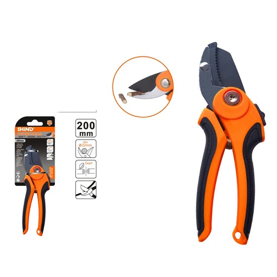 Shind Ψαλιδι Κλαδεματος 200mm Με Amoni Kai Λαβη Tpr Comfort (SHI-94697) (SHI94697)-SHI94697