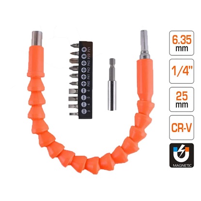 Shind Σετ Ευκαμπτη Προεκταση Με Μυτες & Ανταπτορα 25mm (SHI-94438) (SHI94438)-SHI94438