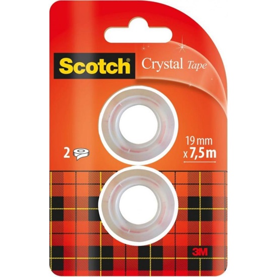 Ταινία Γενικής Χρήσης 3M Scotch Crystal 19 mm x 7.5 m (Boxed) (Διάφανη) Pack of 2 (6001975) (MMM6001975)-MMM6001975
