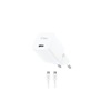 ttec SmartCharger GAN 30W PD Travel Fast Charger + USB-C - USB-C 60W Cable White (2SCG30CB) (TTEC2SCG30CB)-TTEC2SCG30CB