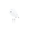ttec SmartCharger GAN 20W PD Travel Fast Charger + USB-C - USB-C 60W Cable White (2SCG20CB) (TTEC2SCG20CB)-TTEC2SCG20CB