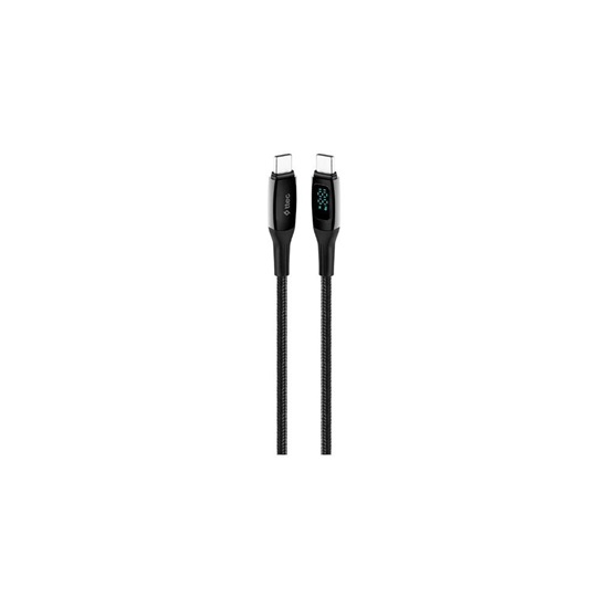 ttec AlumiCable LCD Type-C to Type-C 100W Fast Charge Cable Black150cm (2DK57S) (TTEC2DK57S)-TTEC2DK57S