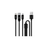 ttec AlumiCable Trio Charge/Data Cable Type-C Lightning Micro USB 100cm Black (2DK39S) (TTEC2DK39S)-TTEC2DK39S