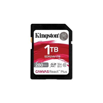 Kingston SD 1TB React Plus 280/150/MB/s U3 V60 (SDR2V6/1TB) (KINSDR2V6-1TB)-KINSDR2V6-1TB