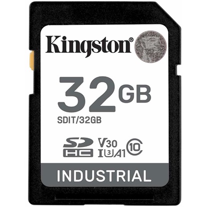 Kingston SD 32GB Industrial C10 UHS-I U3 V30 A1 pSLC (SDIT/32GB) (KINSDIT-32GB)-KINSDIT-32GB