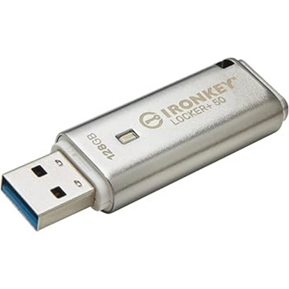 Kingston 128GB IronKey Locker+50 AES Encrypted USBtoClou (IKLP50/128GB) (KINIKLP50-128GB)-KINIKLP50-128GB