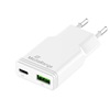 MediaRange 30W GaN Fast Charging Adapter (EU-Plug), 1x USB-C and 1x USB-A, USB-C® Power Delivery and Quick Charge enabled, White (MRMA125)-MRMA125