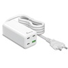 MediaRange 100W GaN Fast Charging Station, 1.5m Cable (EU-Plug), 3x USB-C and 1x USB-A, USB-C® Power Delivery and Quick Charge enabled, White (MRMA124)-MRMA124