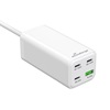 MediaRange 100W GaN Fast Charging Station, 1.5m Cable (EU-Plug), 3x USB-C and 1x USB-A, USB-C® Power Delivery and Quick Charge enabled, White (MRMA124)-MRMA124