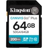 Kingston SD 64GB Canvas Go Plus 200/MB/s C10 U3 V30 (SDG4/64GB) (KINSDG4-64GB)-KINSDG4-64GB