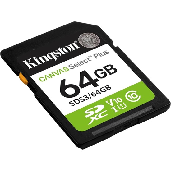 Kingston SD 64GB Canvas Select Plus Gen3 R100MB/s (SDS3/64GB) (KINSDS3-64GB)-KINSDS3-64GB
