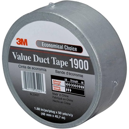 3M Duct Tape Economy 1900 50mmx50m Black (DT272995127) (MMMDT272995127)-MMMDT272995127