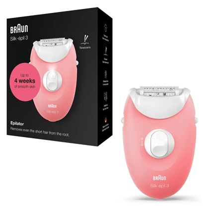 Braun Silk Epil 3 Epilator Machine Epilator for the Body Pink (3-176) (BRA3-176)-BRA3-176
