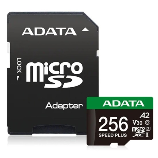 Adata mSD Speed+ 256G UHS1 U3 V30 A2 180/160MB/s+ada (UD256GUI3V30A2SP-RA1) (ADAUD256GUI3V30A2SP-RA1)-ADAUD256GUI3V30A2SP-RA1