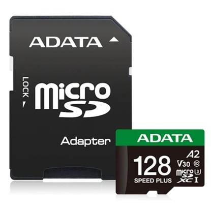 Adata mSD Speed+ 128G UHS1 U3 V30 A2 180/160MB/s+ada (UD128GUI3V30A2SP-RA1) (ADAUD128GUI3V30A2SP-RA1)-ADAUD128GUI3V30A2SP-RA1
