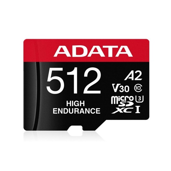 Adata High Endurance 512 GB MicroSDXC UHS-I Class 10 (AUSDX512GUI3V30SHA2-RA1) (ADAAUSDX512GUI3V30SHA2-RA1)-ADAAUSDX512GUI3V30SHA2-RA1
