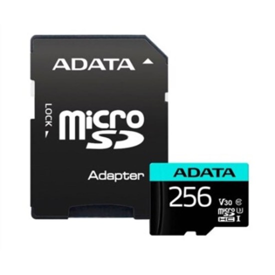 Adata mSD PremierPro 256 GB UHS1 U3 V30 A2+adapter (AUSDX256GUI3V30SA2-RA1) (ADAAUSDX256GUI3V30SA2-RA1)-ADAAUSDX256GUI3V30SA2-RA1