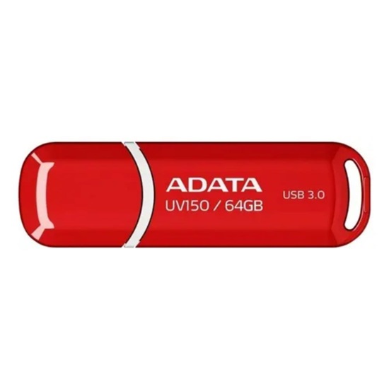 Adata 64GB DashDrive UV150 USB flash drive USB Type-A 3.2 Gen 1 (3.1 Gen 1) Red (AUV150-64G-RRD) (ADAAUV150-64G-RRD)-ADAAUV150-64G-RRD