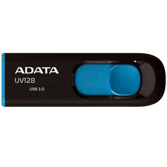 Adata DashDrive UV128 128GB USB flash drive USB Type-A 3.2 Gen 1 (3.1 Gen 1) Black Blue (AUV128-128G-RBE) (ADAAUV128-128G-RBE)-ADAAUV128-128G-RBE
