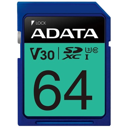 Adata SDXC PremierPro 64GB UHS-I U3 V30 100/85 MB/ (ASDX64GUI3V30S-R) (ADAASDX64GUI3V30S-R)-ADAASDX64GUI3V30S-R