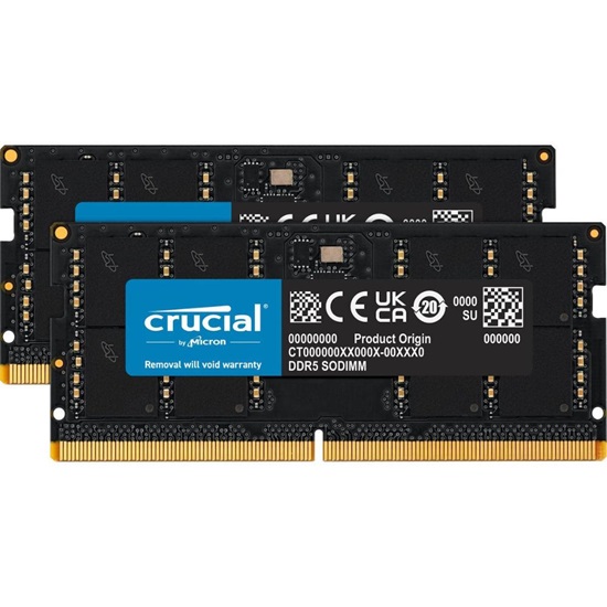 Crucial DDR5-5600 Kit 64GB 2x32GB SODIMM CL46 16Gbit (CT2K32G56C46S5) (CRUCT2K32G56C46S5)-CRUCT2K32G56C46S5