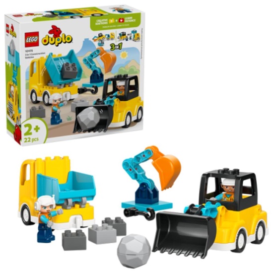 Lego DUPLO Town Construction Vehicles - 3-in-1 Set (10475) (LGO10475)-LGO10475