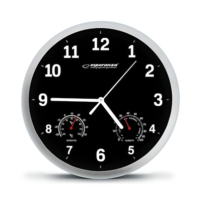 Esperanza Wall Clock Lyon Black (EHC016K) (ESPEHC016K)-ESPEHC016K