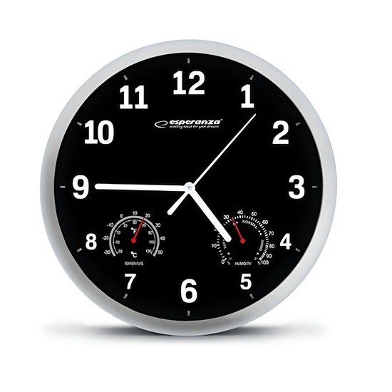 Esperanza Wall Clock Lyon Black (EHC016K) (ESPEHC016K)-ESPEHC016K