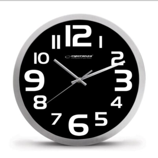Esperanza Wall Clock Zurich Black (EHC013K) (ESPEHC013K)-ESPEHC013K