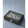 Songmics Watch Box Black  30.2 x 20.2 x 8.1 cm (JWB12BK) (SNGJWB12BK)-SNGJWB12BK
