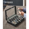 Songmics Watch Box Black  30.2 x 20.2 x 8.1 cm (JWB12BK) (SNGJWB12BK)-SNGJWB12BK