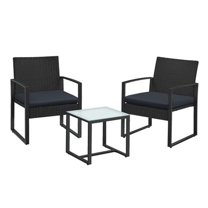 Songmics Έπιπλό Μπαλκονιού - Κήπου Lounge Set, Μαύρο (GGF010B05) (SNGGGF010B05)-SNGGGF010B05