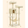 Feandrea Cat Tower, Height 143 cm, for up 3 Cats (PCT15BE) (FEAPCT15BE)-FEAPCT15BE