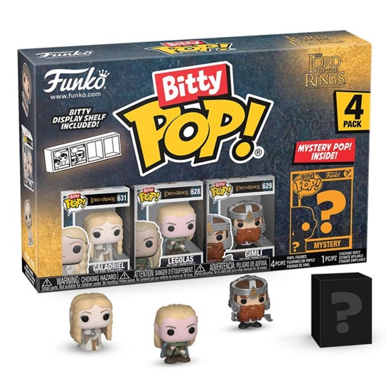 Funko Bitty Pop! Lord of the Rings: 4-Pack - Galadriel, Legolas, Gimli (FNK54576)-FNK54576