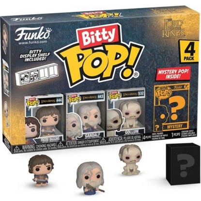 Funko Bitty Pop! Lord of the Rings: 4-Pack - Frodo Baggins, Gandalf, Gollum (FNK54569)-FNK54569