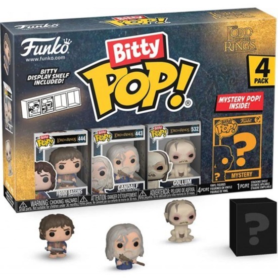 Funko Bitty Pop! Lord of the Rings: 4-Pack - Frodo Baggins, Gandalf, Gollum (FNK54569)-FNK54569