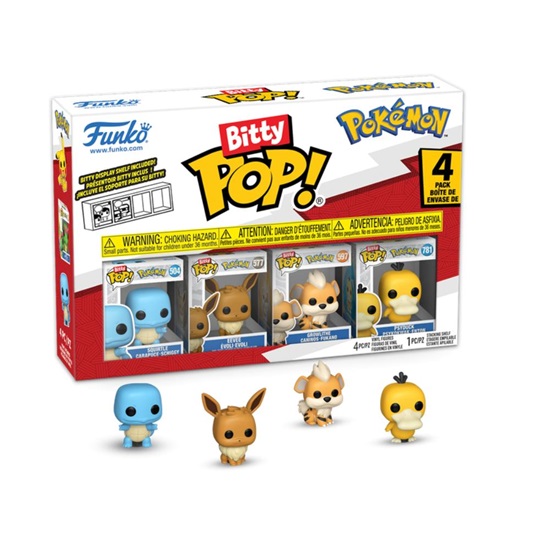 Funko Bitty Pop! Pokemon: 4-Pack - Squirtle, Eevee, Growlithe (FNK11354)-FNK11354