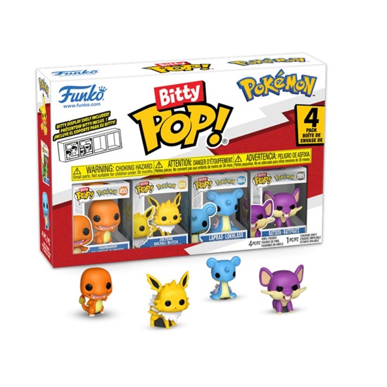 Funko Bitty Pop! Pokemon: 4-Pack - Charmander, Jolteon, Lapras (FNK11330)-FNK11330