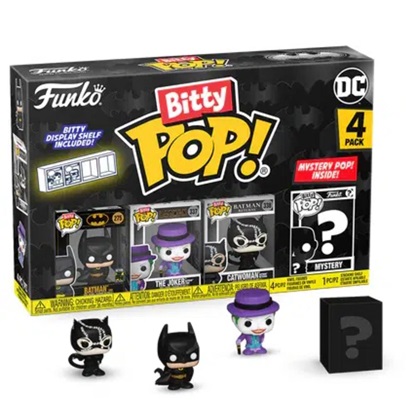 Funko Bitty Pop! DC: 4-Pack - Batman, The Joker, Catwoman (FNK11279)-FNK11279