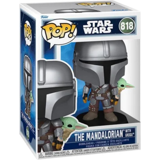 Funko Pop! TV: Star Wars - The Mandalorian with Grogu #818 (FNK04438)-FNK04438