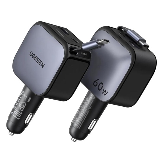 Ugreen EC602 Φορτιστής Αυτοκινήτου 60W 3A Γρήγορης Φόρτισης με Θύρες: 1xUSB 1xType-C (55212B) (UGR55212B)-UGR55212B
