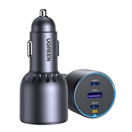 Ugreen EC703 Φορτιστής Αυτοκινήτου 75W 3.25A με Θύρες: 1xUSB 2xType-C Black (35024) (UGR35024)-UGR35024