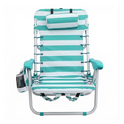 Songmics Beach Chair White/Green 68x63x75cm (GCB62JW) (SNGGCB62JW)-SNGGCB62JW