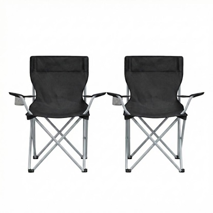 Songmics Camping Chair Set of 2 Black 84x52x81cm (GCB01BK) (SNGGCB01BK)-SNGGCB01BK
