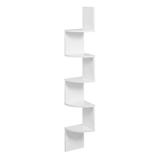 Γωνιακή Ξύλινη Ραφιέρα με 5 Ράφια 20 x 20 x 127.5 cm Χρώματος Λευκό VASAGLE LBC20WT-VASLBC20WT