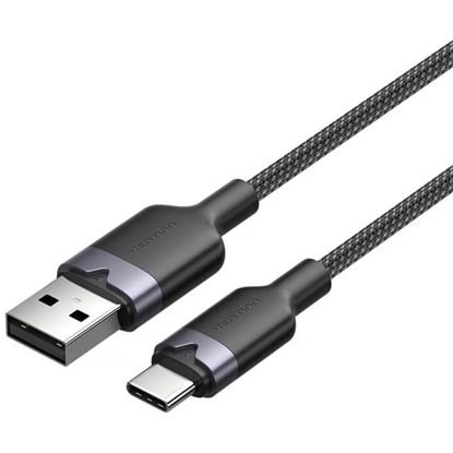 VENTION USB 2.0 A Male to C Male 3A Cable 1M Black Aluminum Alloy Type (CTNBF) (VENCTNBF)-VENCTNBF