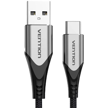 VENTION Cotton Braided USB 2.0 A Male to C Male 3A Cable 3M Gray Aluminum Alloy Type (CODHI) (VENCODHI)-VENCODHI