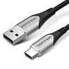 VENTION Cotton Braided USB 2.0 A Male to C Male 3A Cable 2M Gray Aluminum Alloy Type (CODHH) (VENCODHH)-VENCODHH