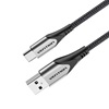 VENTION Cotton Braided USB 2.0 A Male to C Male 3A Cable 1.5M Gray Aluminum Alloy Type (CODHG) (VENCODHG)-VENCODHG