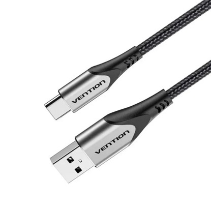 VENTION Cotton Braided USB 2.0 A Male to C Male 3A Cable 1.5M Gray Aluminum Alloy Type (CODHG) (VENCODHG)-VENCODHG